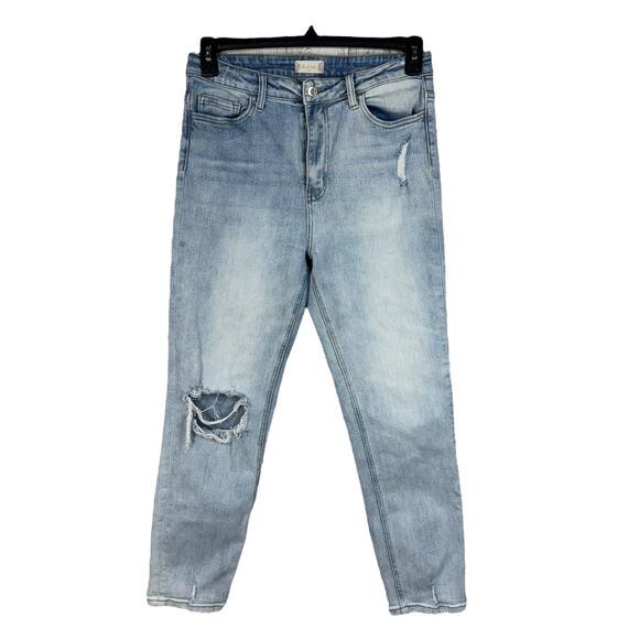 Altar'd State Vervet SZ 30 Jeans Distressed Stretch Hi-Rise Light Wash Zip-Fly - Picture 1 of 11